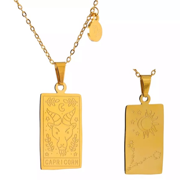 ๐18K gold plated zodiac square pendant necklace - Picture 10 of 14